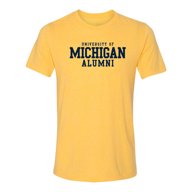 Michigan Block Alumni II Triblend T-Shirt - Yellow Gold