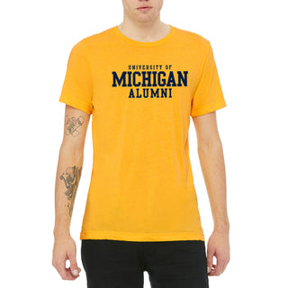 Michigan Block Alumni II Triblend T-Shirt - Yellow Gold