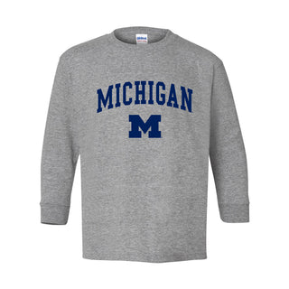Michigan Arch Logo Youth Long Sleeve