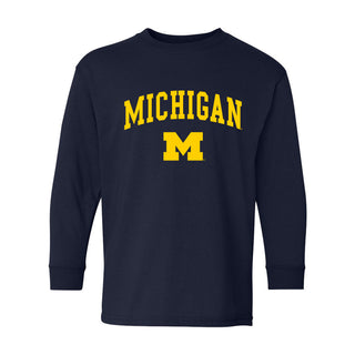 Michigan Arch Logo Youth Long Sleeve