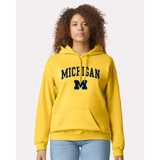 Michigan Arch Logo Softstyle Hoodie - Daisy
