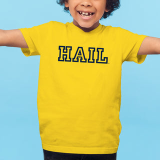 Michigan Hail Outline Youth T-Shirt - Daisy