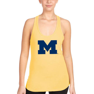 University of Michigan Wolverine's Primary Logo Womens Racerback Tank - Banana Cream