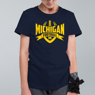 Michigan Wolverines Football Rush Youth T-Shirt - Navy