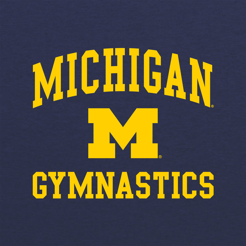 Michigan Arch Logo Gymnastics Youth CVC Long Sleeve - Heather Navy
