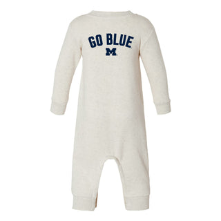 Michigan Go Blue Arc Infant Fleece One-Piece - Natural Heather