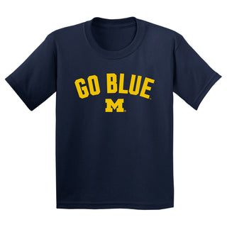 Michigan Wolverines Go Blue Arc Youth T-Shirt - Navy
