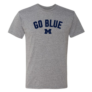 Michigan Go Blue Arc NLA Triblend T-Shirt - Premium Heather