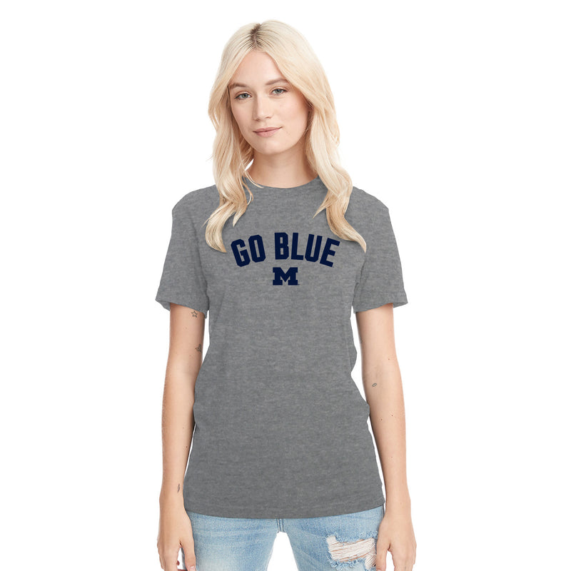 Michigan Go Blue Arc NLA Triblend T-Shirt - Premium Heather