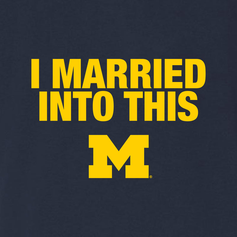 Michigan I Married Into This Triblend T-Shirt - Solid Navy Triblend