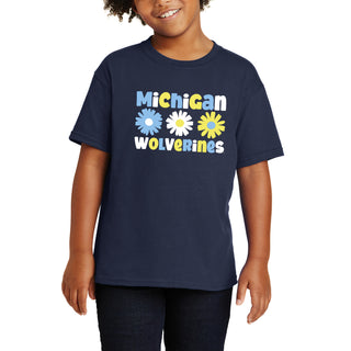 Michigan Daisy Dot Youth T-Shirt - Navy
