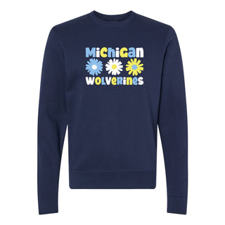 Michigan Daisy Dots JA BTB Fleece Crewneck - Navy