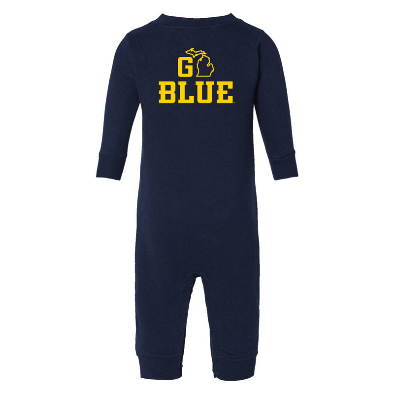 Michigan Go Blue MI Infant Fleece One-Piece - Navy