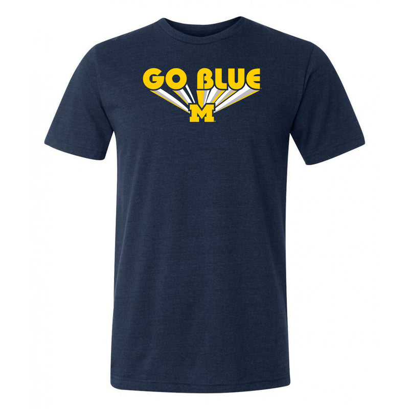 Michigan Motto Bubble Canvas Triblend T-Shirt - Solid Navy Triblend