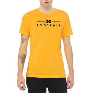 Football Line Block M T-Shirt - Yellow Gold Triblend