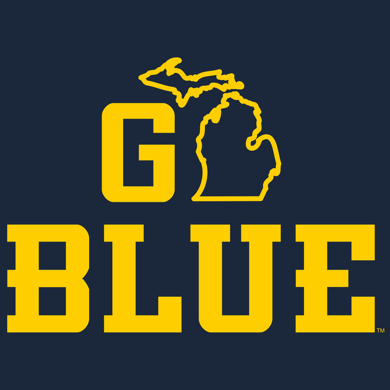 Michigan Go Blue MI Premium Cotton T-Shirt - Midnight Navy