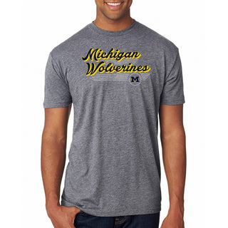 Diner Script University of Michigan Wolverines T-Shirt - Premium Heather