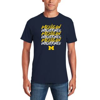 Michigan Marker Repeat T-Shirt - Navy