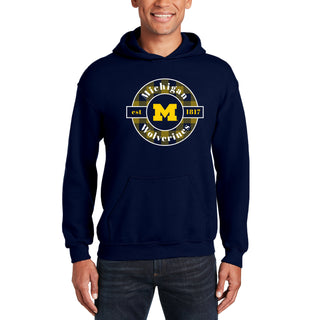 Michigan Plaid Circle Hoodie - Navy