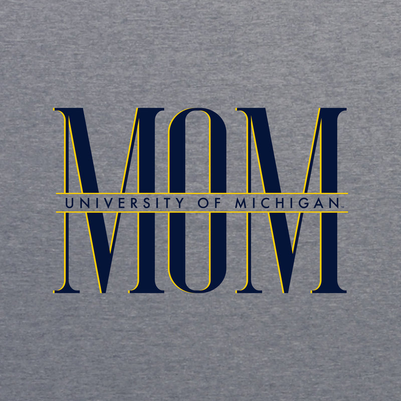Michigan Classic Mom Womens Perfect Weight Vneck T-Shirt - Heathered Nickel