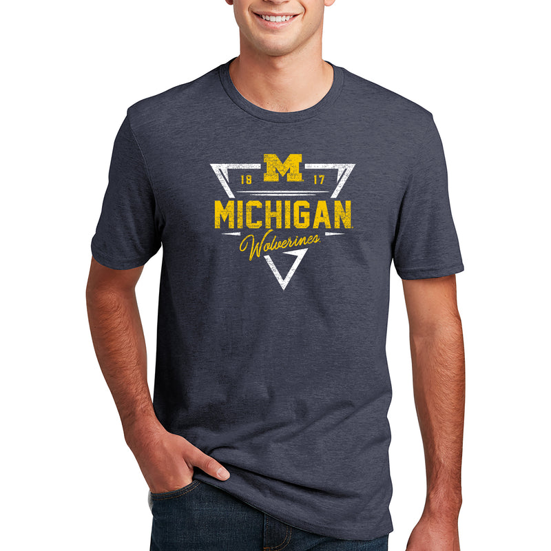 MIchigan Arrow Dynamic Blend CVC T-Shirt - Heathered Navy