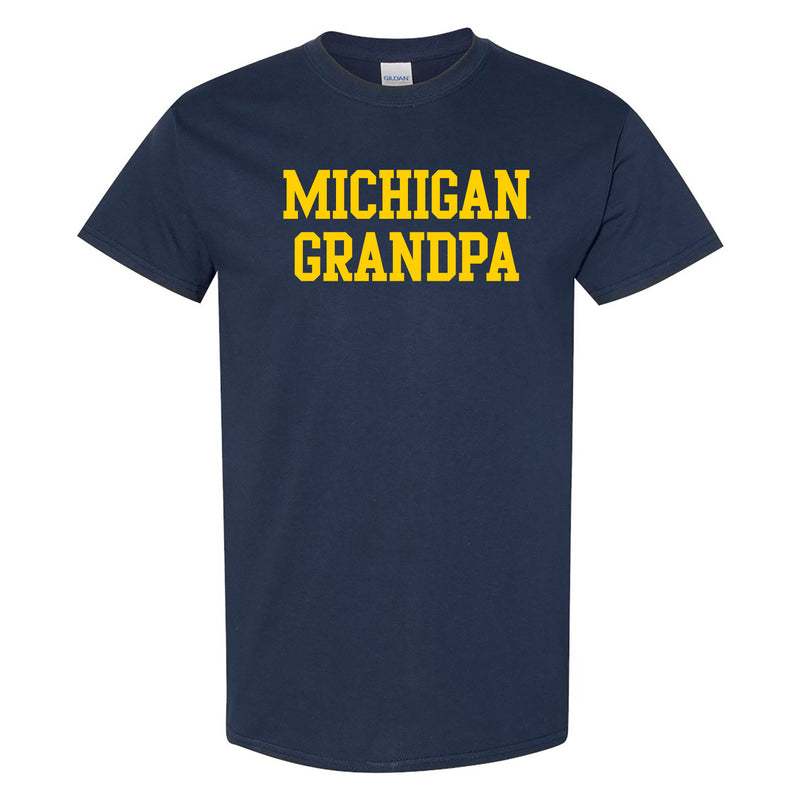 Michigan Basic Block Grandpa T-Shirt - Navy