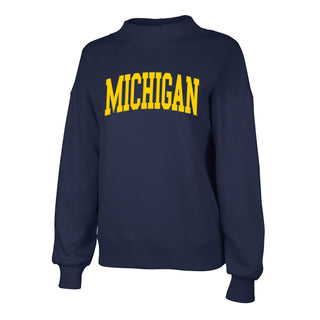 Michigan Mega Arch Willow Mockneck Sweatshirt - Navy