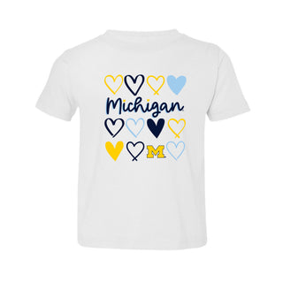 Michigan Hearts Toddler T-Shirt - White