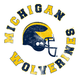 Michigan Football Fan Circle Premium Cotton T-Shirt - White