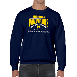 Michigan Football Field Crewneck Sweatshirt - Navy