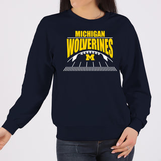 Michigan Football Field Crewneck Sweatshirt - Navy