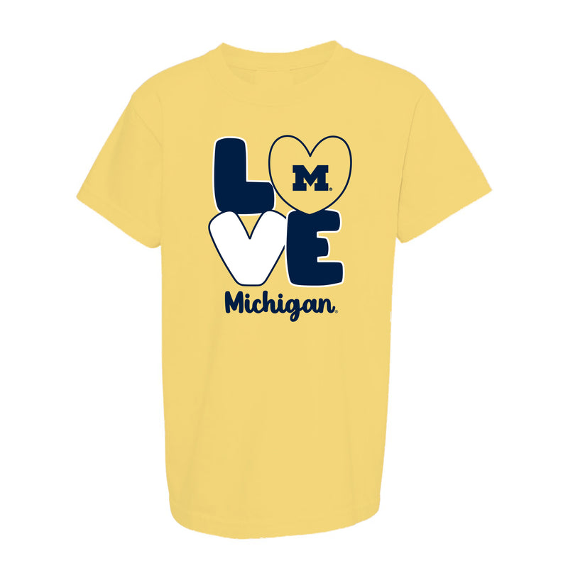 Michigan LOVE Girls Sweetheart T-Shirt - Yellow