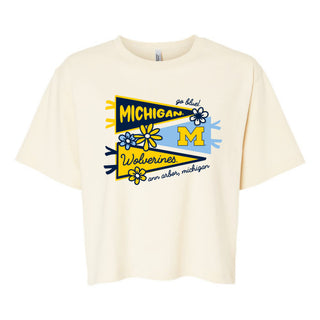 Michigan Cute Pennant Women's Fine Jersey Boxy Tee - Creme