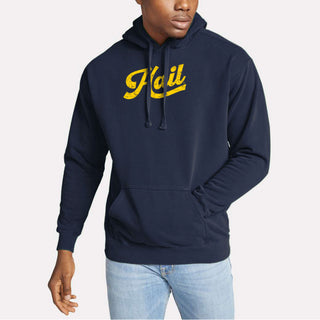 Hail Script Garment-Dyed Hoodie - True Navy