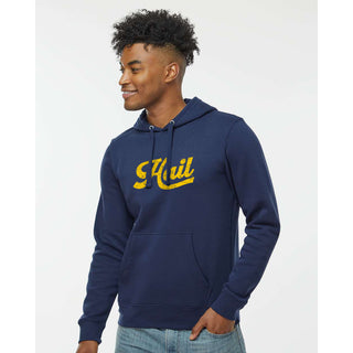 Michigan Hail Script JA BTB Fleece Hoodie - True Navy