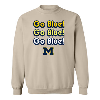 Michigan Go Blue Repeat Crewneck Sweatshirt - Sand