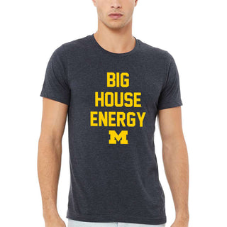 Michigan Big House Energy CVC Jersey T-Shirt - Heather Navy