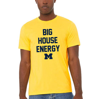 Michigan Big House Energy CVC Jersey T-Shirt - Heather Yellow