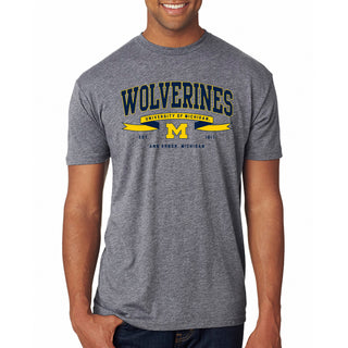 Michigan Ribbon Flight NLA Triblend T-Shirt - Premium Heather
