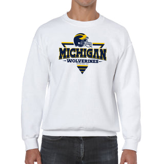 Michigan Wolverines Football Triangle Crewneck Sweatshirt - White