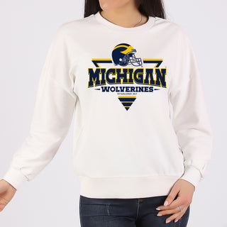 Michigan Wolverines Football Triangle Crewneck Sweatshirt - White