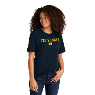 Michigan Go Blue Latin NLA T-Shirt - Midnight Navy