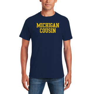 Michigan Basic Block Cousin T-Shirt - Navy