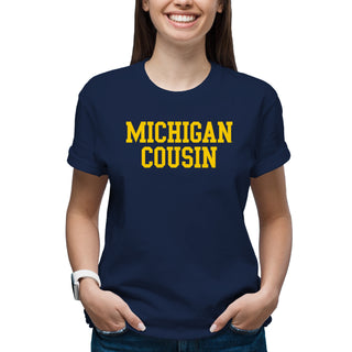 Michigan Basic Block Cousin T-Shirt - Navy