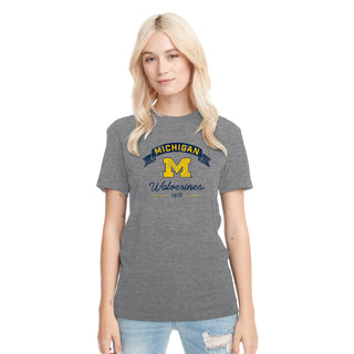 Michigan Ribbon Arc NLA Triblend T-Shirt - Premium Heather