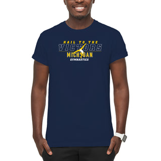 Michigan Women's Gymnastics Fight Song Silhouette T-Shirt - Navy