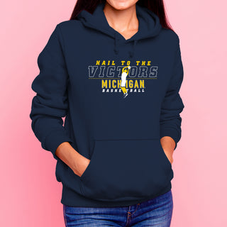 Michigan Men's Basketball Fight Song Silhouette Hoodie - Navy