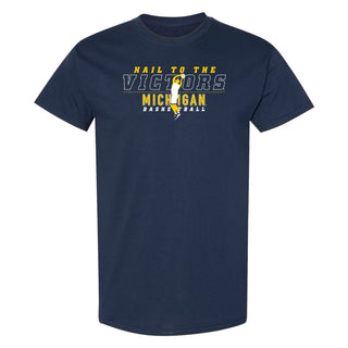 Michigan Men's Basketball Fight Song Silhouette T-Shirt - Navy