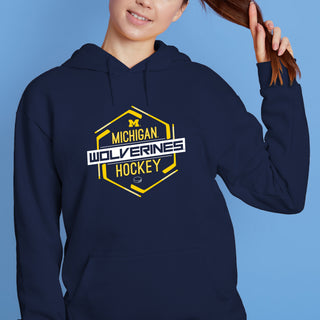 Michigan Wolverines Hockey Hex Hoodie - Navy