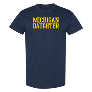 Michigan Basic Block Daughter T-Shirt - Navy